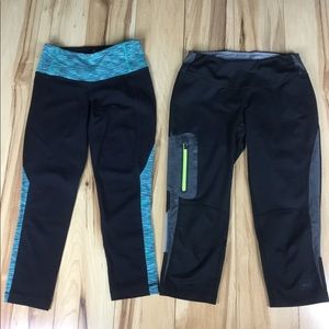 Lot of 2 XXS crop workout pants Athleta and REI